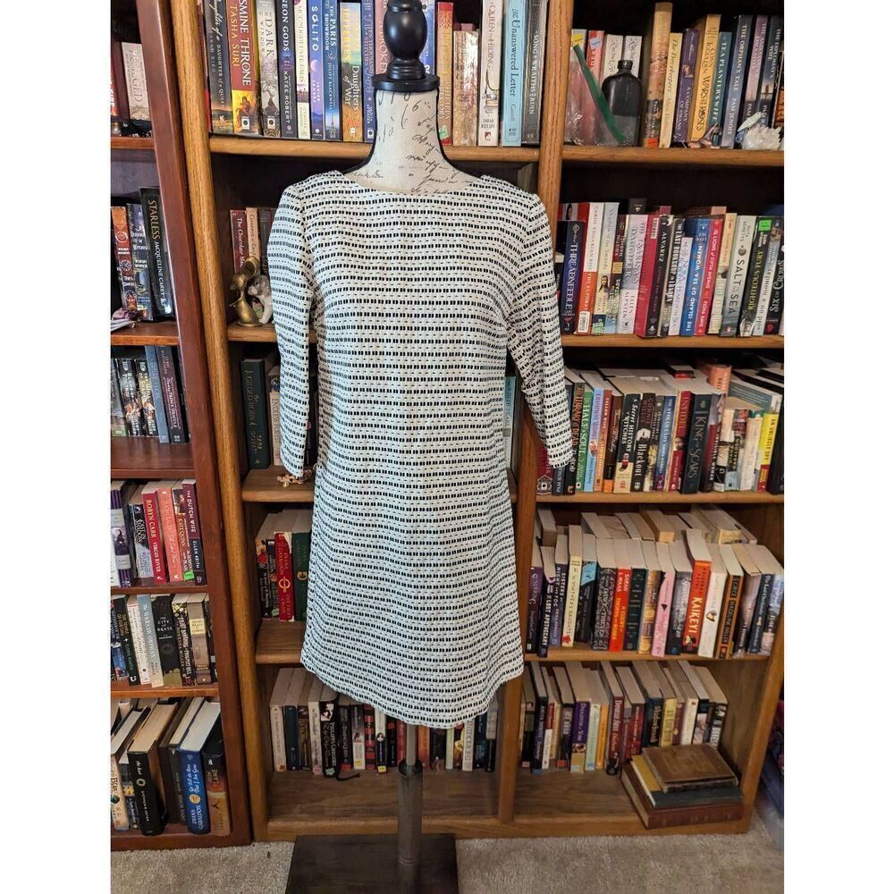Brand New Steven Alan Women’s 6 Bianca Cream Black Multi Midi Dress Classic